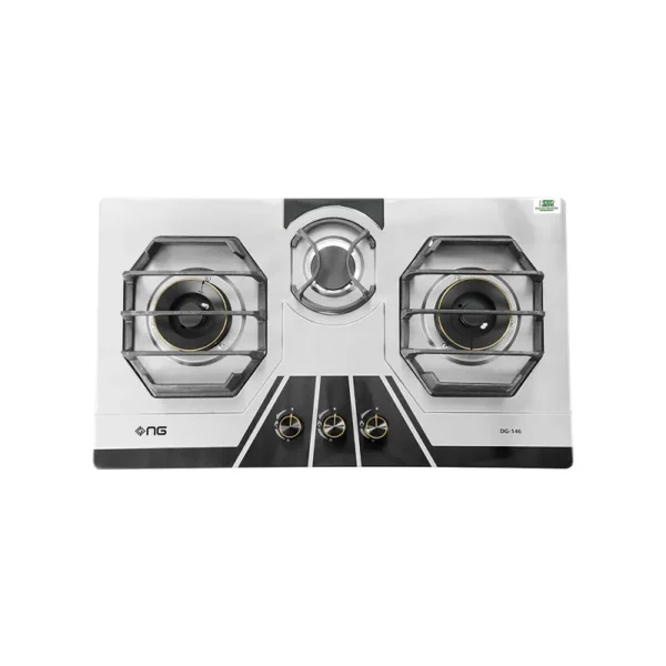 NasGas DG-146 BK, 4-Burner, Built-In, Gas Hob, Matte Black Finish