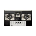 NasGas DG-222 BK, 3-Burner, Steel-Top, Built-In Gas Hob