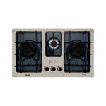 NasGas DG-444 BK 3-Burner, Steel-Top, Built-In Gas Hob