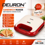 Deuron 326 Sandwich Maker – Red - Image 2